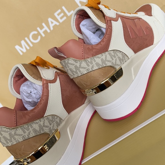 Michael Kors Crista Trainer MK Outline Jacquard 49F1CRFS2Y SNST RS MLTI WMNS - Picture 15 of 16